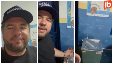Prefeito de Entre Rios “inaugura” bebedouro e funcionários aplaudem; assista