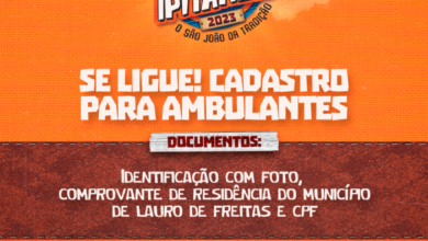 LAURO DE FREITAS REALIZA CADASTRAMENTO DE AMBULANTES PARA O ARRAIÁ DE IPITANGA; CONFIRA DATAS