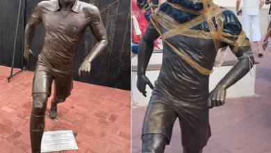ESTÁTUA EM HOMENAGEM A DANIEL ALVES É VANDALIZADA NA EM JUAZEIRO